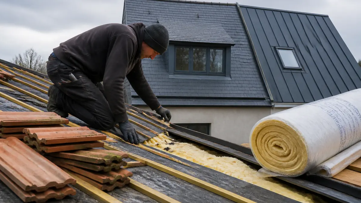 Isolation sous toiture : tuiles, ardoise ou bac acier ?